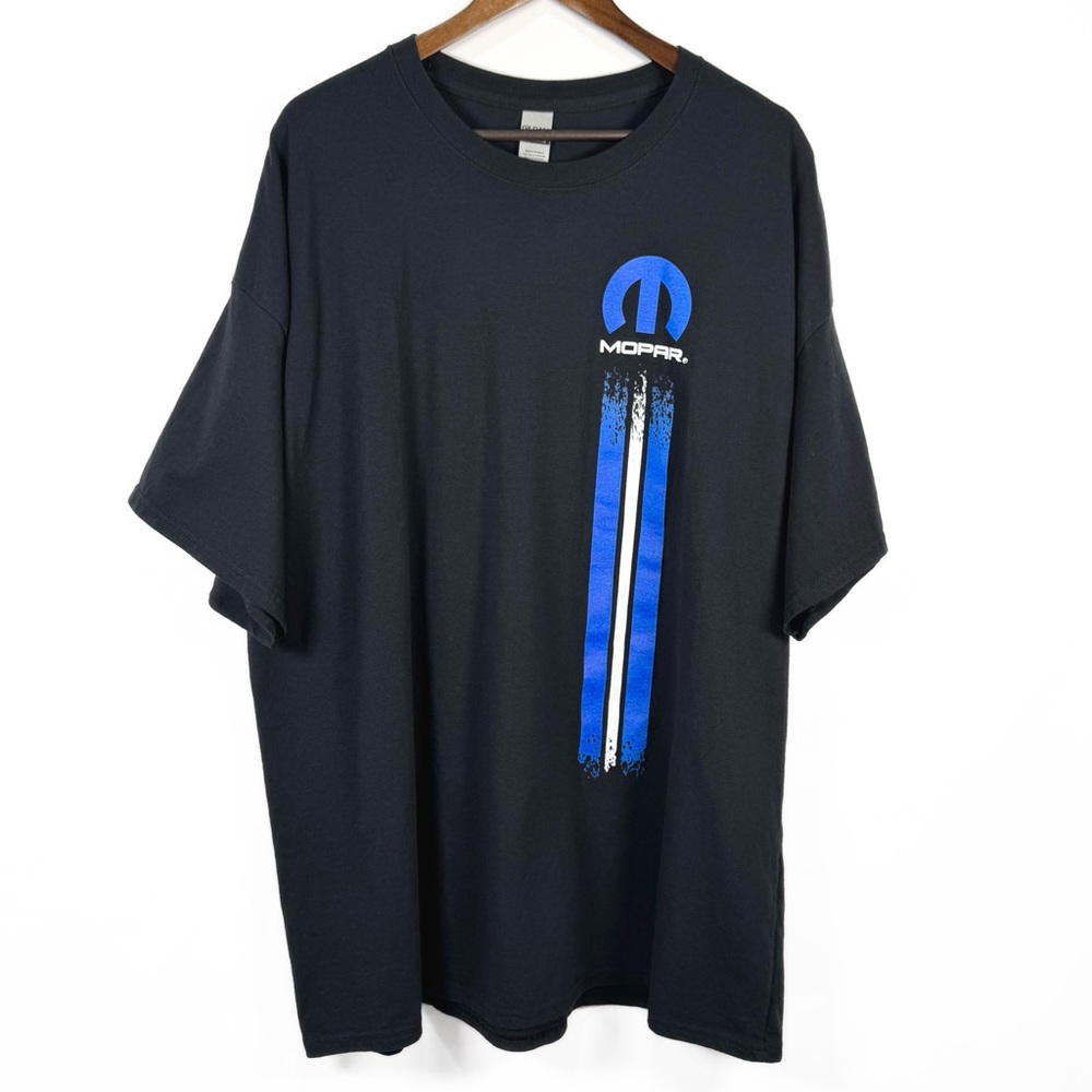 Mopar Mens Black Blue Graphic Print Logo Tee 3XL